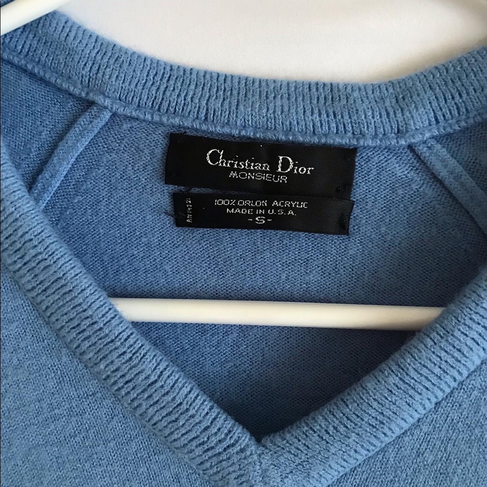 Christian Dior Monsieur Size S Men’s Vneck blue sweater